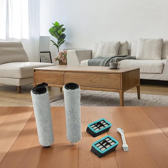 Replacement Brush Filter and Roller Brush Set, Compatible with For Bissell For CrossWave,3831 HF2 3845 3847 3848,Scrubber Accessories, Wet Dry Vacuum Cleaner Filter Kit, Hard Floor Cleaning Brush