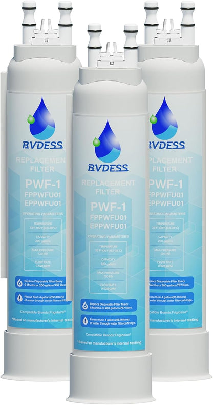 FPPWFU01 Water Filter Replacement, Compatible With Electrolux EPPWFU01 PureAdvantage PWF-1, Frigidaire FPPWFU01 PurePour PWF-1, 3 Pack
