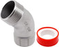 45 Degree Elbow 1PCS, 1-1/4" NPT Male X 1-1/4" NPT Male 304 Stainless Steel Pipe Fitting, Connector Coupler Apply to Outdoor Garden Industrial