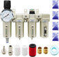 3/4" NPT Industrial Grade 4 Stage Gas Drying System, Coalescing Filter, Desiccant Dryer, Auto Drain, Compatible with Paint Spray, Plasma Cutter (Auto Version)