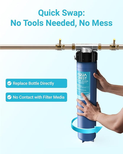 AQUA CREST W03AS Whole House Water Filter, Replacement for Aqua-Pure® AP917HD-S, Compatible with 3M® Aqua-Pure® AP904 System, Reduces Chlorine Taste and Odor, Inhibits Scale, 100000 Gallons, 1 Pack