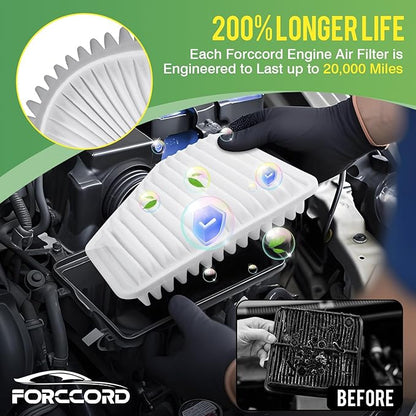 Cabin & Engine Air Filter Fit for Toyota Camry 2007-2011, Rav4 2006-2012, Avalon 2005-2011, Corolla 2009-2011, Lexus ES350 2007-2012 Activated Carbon Cabin Filter Replace#CF10285 CA10169