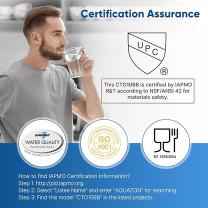 PUREPLUS 5 Micron 4.5"x10" Whole House Water Filter Combo Kit with Grooved Sediment and Activated Carbon Block Filter, Replacement for AP810, AP811, WFHDC8001, CB-BB-10, FXHTC, GXWH40L, 1PACK