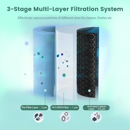 HEPA 550 Filter Replacement for AlorAir CleanShield HEPA 550 Air Scrubber, 17.2 x 15.3 x 2 in Activated Carbon HEPA Filter, 2 Pack