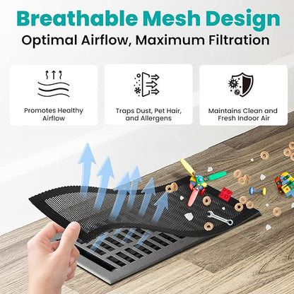 Efforest Floor Vent Covers Magnetic - 6 Pack Air Filters Mesh Screen Dust Filter Register Deflectors for Home HVAC AC Grilles & RV - Strong Hold Washable (5.5x14 Inch)