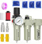 Heavy Duty Industrial Grade 1/2" NPT 3 Stage Air Drying System,Coalescing Filter, Particulate Filter, Desiccant Dryer and Air Regulator, Manual Drain, For Plasma Cutter and Paint Spray