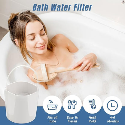 Bath Filter for Tub Faucet, 8 Stages Bath Water Filter for Tub, Removes 95% Chlorine, Lead, Fluoride & Heavy Metals, Improve Skin, Hair and Nails Condition, BPA Free (White)