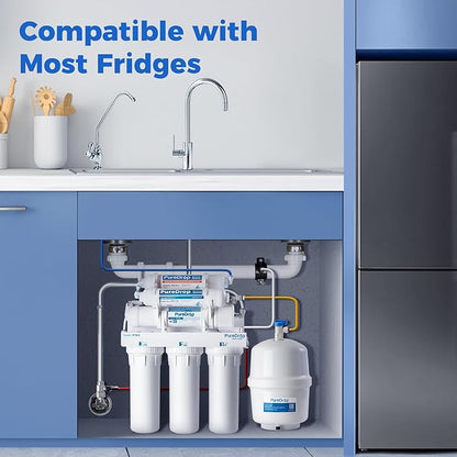RTW5AK SGS-Tested Reverse Osmosis Alkaline Water Filter System, 6 Stage pH+ Alkaline Remineralization Under Sink RO Water Filtration System Plus Extra 3 Filters, 50 GPD