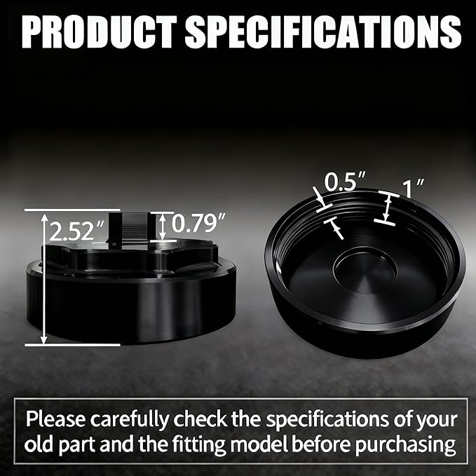 iFJF 68065612AA Fuel Filter Housing Cover Cap Replacement for 2011-2024 Ram 6.7L 2500 3500 4500 5500 2010 DODGE RAM 2500 3500 PICKUP DODGE RAM 4000-5000 Cummins Diesel Engine Billet Aluminum(Black)