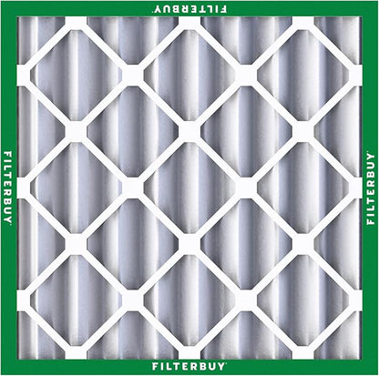 Filterbuy 25x25x4 Air Filter MERV 8 Essential Dust & Allergy Defense (6-Pack), Electrostatic Pleated HVAC AC Furnace Filters Replacement, Made in USA (Actual Size: 24.50 x 24.50 x 3.63)
