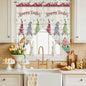 Swag Curtain,Happy Easter Gnomes with Eggs on Grass Kitchen Valances Rod Pocket Curtains Tier Pair Swag Topper,Spring Floral on Wood Barn 2 Panels Window Treatment for Bathroom Living Room Bedroom