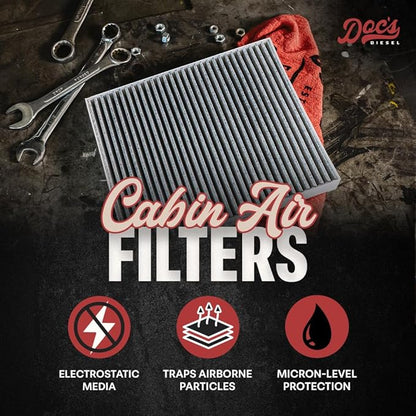 Doc's Diesel Cabin Air Filter D3932C | Compatible with Chevrolet/GMC 6.6L Duramax 2500HD, 3500HD 2020+, Chevrolet/GMC 3.0L Duramax 2020+ | Replaces 13508023
