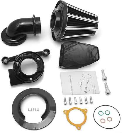 Big Sucker cone Air filter intake for harley air Cleaner Sportster Softail fatboy heritage dyna touring street road king Glide (Gauge style -Black, Type C : Touring 08-16, Softail 16-17)