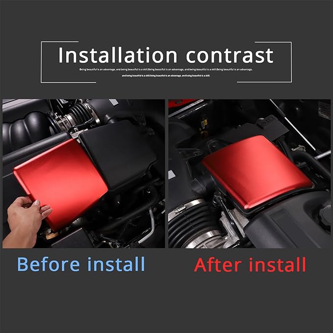 PIUGILH Engine Air Filter Heat Shield Cover Fit for Corvette C6 2005-2013, Aluminum Alloy Engine Air Intake Air Filter Heat Shield Decorative Cover Protection Cover Trim