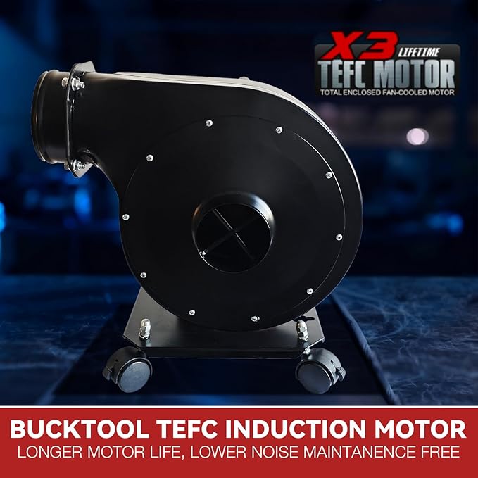 BUCKTOOL 1.2HP Wall Mount Dust Collector for Woodworking, 660 CFM Airflow, 2-Micron Dust Filter Bag, Shop Dust Collection, DC30CW