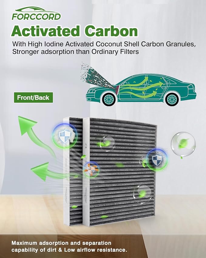 1Pcs HEPA Cabin Air Filter and 1Pcs Engine Air Filter Fit for Palisade 2020 2021 2022 2023 2024 2025 2026 Replacement CA11943 97133-S8000 HAC-46207LB Accessories