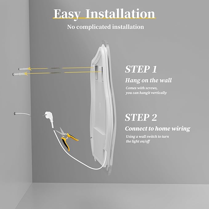 LUVODI Lighted LED Bathroom Mirror: 31.5”x24” Cloud Shape Wall Mounted Vanity Mirror with Bright Back Lit - Smart Dimmable Mirror Anti Fog with Touch Switch for Bedroom Living Room