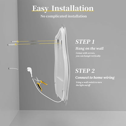 LUVODI Lighted LED Bathroom Mirror: 31.5”x24” Cloud Shape Wall Mounted Vanity Mirror with Bright Back Lit - Smart Dimmable Mirror Anti Fog with Touch Switch for Bedroom Living Room