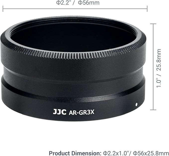 JJC AR-GR3X Lens Filter Adapter for Ricoh GR IIIx GR IIIx HDF GR3x GR3x HDF Digital Camera with GT-2 Tele Conversion Lens Replaces Ricoh GA-2 Lens Adapter, Compatible with 49mm Filter