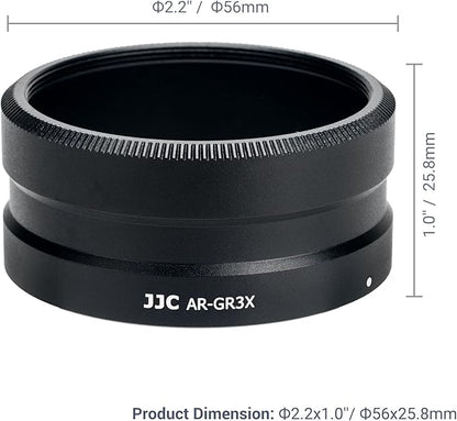 JJC AR-GR3X Lens Filter Adapter for Ricoh GR IIIx GR IIIx HDF GR3x GR3x HDF Digital Camera with GT-2 Tele Conversion Lens Replaces Ricoh GA-2 Lens Adapter, Compatible with 49mm Filter
