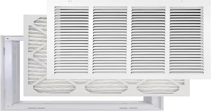 Venti Air 24" X 12" Steel Return Air Filter Grille with MERV 11 Filter Pre-Installed - Removable Face/Door for 1 inch Filters - HVAC Duct Cover Grill [Outer Dimension: 26.5"W X 14.5" H]