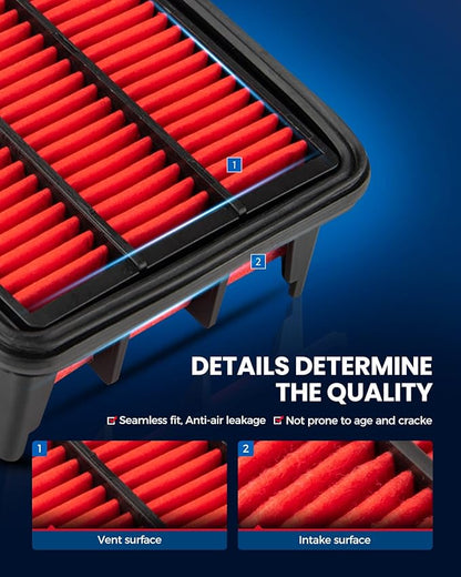 KAX Premium Engine Air Filter, GAF068 (CA12050) Replacement for Civic L4 1.5L 2016 2017 2018 2019 2020 2021, CR-V L4 1.5L 2017-2023, 200% Longer Life