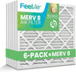 12x12x1 Air Filter, MERV 8, 6 Pack – Premium Pleated HVAC & Furnace Filter, Electrostatic AC Filter Replacement (Actual Size: 11.75" x 11.75" x 0.75")