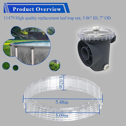 11479 Leaf Trap Nut Compatible with Intex ECO20110-2 SF70110-2 SF60110-2 Swimming Pool Sand Filter Pump & Combo, Fit for 26335EH, 26365EH, 26371CA, 26371EH, 26375EH, 28647EG, 28651EG, 28675EG, 28679EG