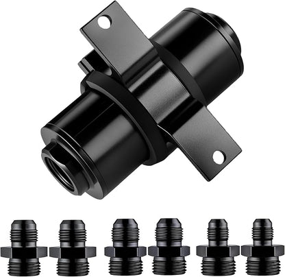 EVIL ENERGY Inline Fuel Filter 10 Micron with 6AN 8AN 10AN Adapter&Bracket Clamp 50MM Universal