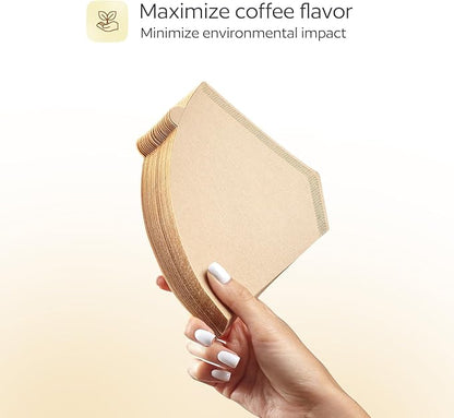 100 Count #4 Unbleached Paper Coffee Filters for Cuisinart, Ninja, BLACK+DECKER & other 8-12 Cup Coffee Makers - Perfect Paper Filter for Pour Over and Drip Coffee