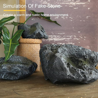 Outdoor Fake Rock Cover Realistic Lightweight Fiberglass Artificial Landscape Boulder Enclosure Protection Dome for Well Pump Septic Tank Electrical Boxes R (P)