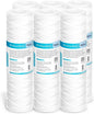 Membrane Solutions 20 Micron 10"x2.5" String Wound Whole House Water Filter Replacement Cartridge Universal Sediment Filters for Well Water - 6 Pack