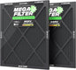 PuroAir MegaFilter - 20x25x1 Air Filter MERV 13 Activated CarbonTech Defense - Heavy Duty 3 Layer Furnace Filters Allergens, Pollen, Dust, Pet Dander, Smoke, Odors - HVAC Air Filter 20x25x1 (2-Pack)