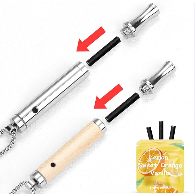 ASTOFLI Breathing Necklace for Adults: Adjustable Air Outlet Breathing Necklace for Stress Anxiety Relief with with 3 Fruit Flavor Pack Set