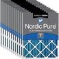 Nordic Pure 14x20x1 (Actual Size: 13 1/2 x 19 1/2 x 3/4) Pleated Air Filters MERV 7 Plus Carbon 12 Pack