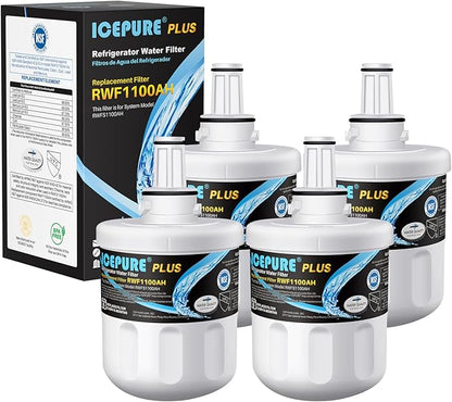 ICEPURE PLUS Remove Heavy Metals NSF/ANSI 53&42 NSF/ANSI/CAN 372 DA29-00003G Replacement for Samsung DA29-00003B DA29-00003A, DA29-00003D DA29-00003F DA97-06317A, HAFCU1, WF289, WSS-1, 4PACK