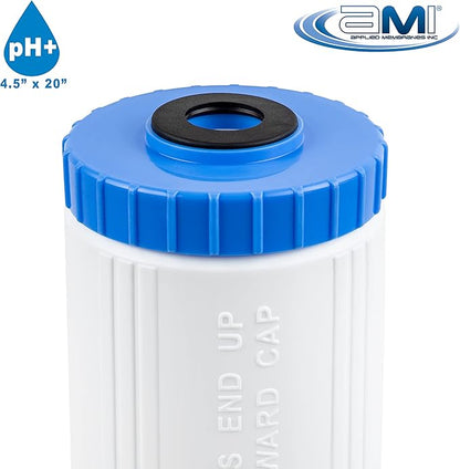 APPLIED MEMBRANES INC pH Neutralization Water Cartridge | Calcite Filter to Raise Alkalinity of Low pH Water | 4.5"x20" Filter Fits 20” Housing | H-F4220CALCITE