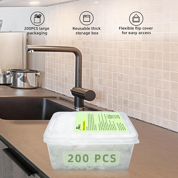 XMALL Disposable Residue Filtering Bag 200 PCS，Suitable For Collecting Garbage And Debris From Kitchen Sinks And Bathroom Drains To Prevent Blockages In Waterways.