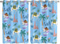 2 Panel Kitchen Cafe Curtains, Desert Landscape Sunlight Filtering Nature Air Through, Window Decor Tier Curtains for Living Room 104W x 72L inch Cute Camels Palm Trees Houses Leaves Blue
