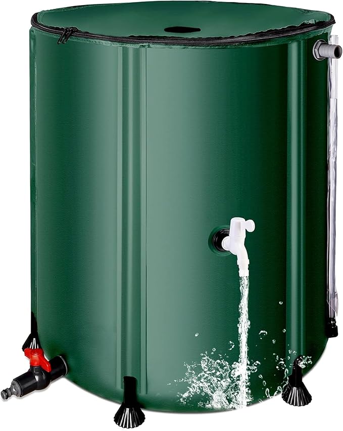 THUNDERBAY 60 Gallon Collapsible Rain Barrel, Portable Rain Barrels to Collect Rainwater from Gutter, Rainwater Collection System, Water Storage Tank Catcher Container with Filter Spigot