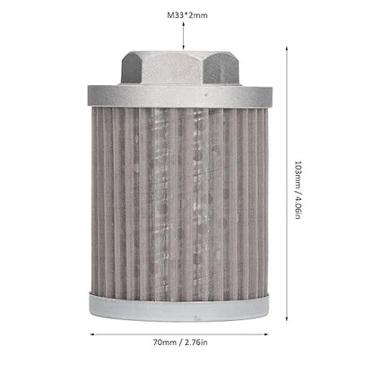 Qiilu Suction Strainer Filter - Stainless Steel Oil Filter for Hydraulic Systems,Works with Car Engines and Generators - and Pollutants Removal