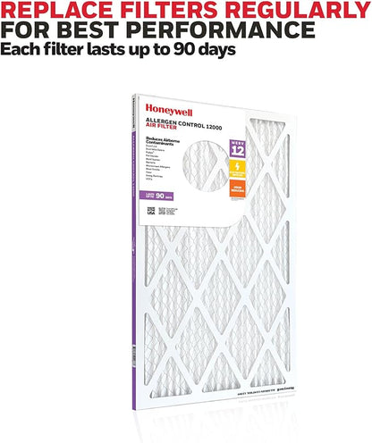 Honeywell 14x25x1 MERV 12 Electrostatic Pleated HVAC AC Furnace Air Filter (12-Pack) | Replacement Filter for Home Use | Made in USA