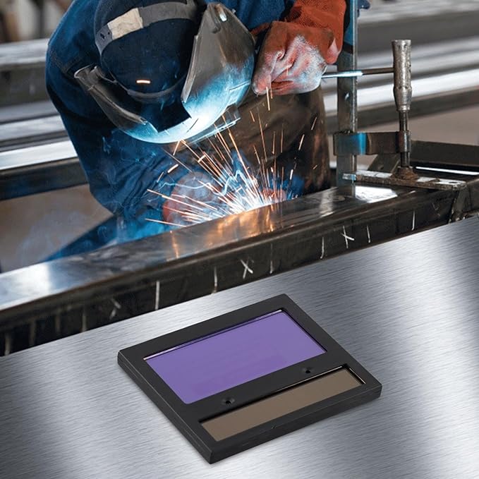 Auto Darkening Welding Lens with Solar Power and Sensor, DIN9-DIN13 LCD Screen Filter for Protective Gear Cover, Fast Response and IR Blocking
