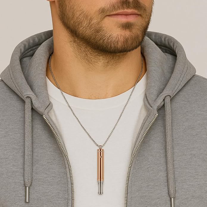 ASTOFLI Quit Smoking Breathing Necklace for Adults - Flavored Stress Breathing Necklace Stop Smoking for Women - Breathlink for Men Meditation Breathe Anxiety Whistle Necklaces inhaler Breathlace