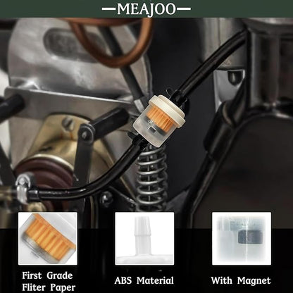 10PCS 3/16" 5mm-6mm Gas Inline Fuel Filter, with magnet, Fit for ATV Scooter Moped Go Kart Dirt Bikes Snowblower Motorcycle Lawnmower Taotao Small Tractors Snowmobiles and Other Small Engines