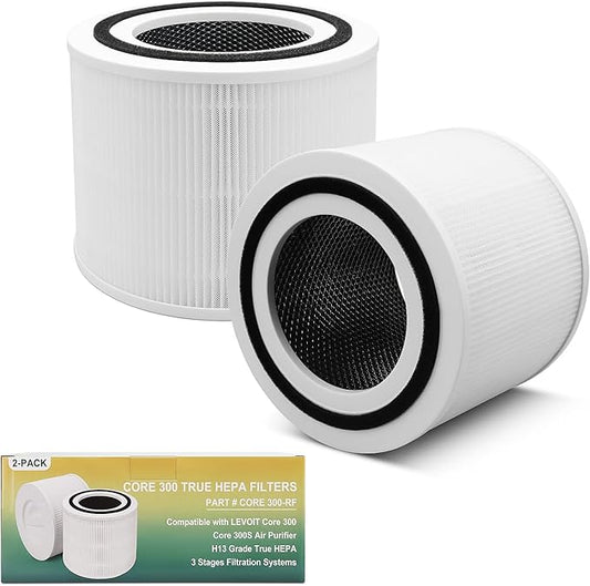 Core 300 Air Purifier Replacement Filter Compatible with LEVOIT Core 300 Air Purifier 3-in-1 H13 True HEPA Air Replacement Filter Compatible with LEVOIT Core 300,300S,P350 (2 Pack)