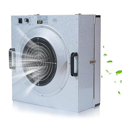 FFU HEPA H14-Filter Laminar Flow Hood Updated FanFilter Unit（Include HEPA Filter）100/ISO Class 5 Cleanroom/Laboratory/Cleanroom/Mushroom Room, Laminar Air Flow Hood(22.6"x22.6"110V)