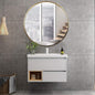 Round LED Bathroom Mirror Demister Pad IP44 Vanity Large Mirror Cold Light Dressing Wall Mirror (Color : Cold Light Size : 60cm) (Gold 80cm)