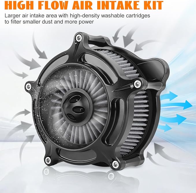 High Flow Air Cleaner Intake Filter Kit Air Filters Cover for Harley Milwaukee-Eight M8 Softail 2018-2025 Touring 2017-Later Except 23-Later FLHXSE FLTRXSE 24-Later FLHX FLTRX