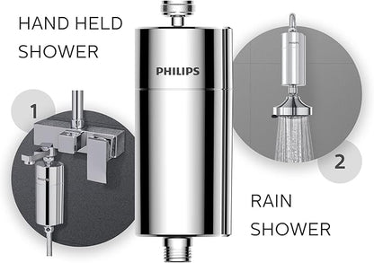 Philips Shower Filter Cartridge AWP175/37, for Philips Shower Filter AWP1775 Series, NSF Certified KDF Material Double Mesh Filtration, Reducing Chlorine/Impurities/Rust Sediments